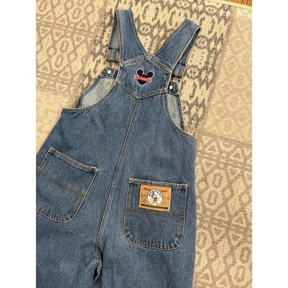 Vintage 90's Disney Mickey & Co Denim Bib Short Overalls Size 10 Unisex Classic - Picture 13 of 15